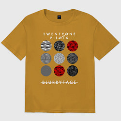 Футболка оверсайз мужская TOP: Blurryface, цвет: горчичный