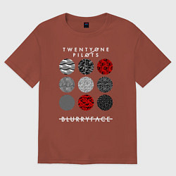 Футболка оверсайз мужская TOP: Blurryface, цвет: кирпичный