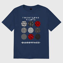 Футболка оверсайз мужская TOP: Blurryface, цвет: тёмно-синий