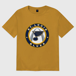 Футболка оверсайз мужская St Louis Blues, цвет: горчичный