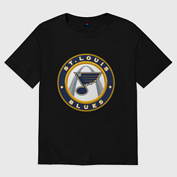 Футболка оверсайз мужская St Louis Blues, цвет: черный