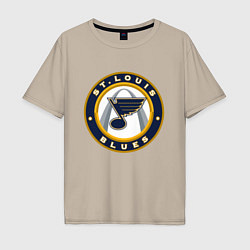 Футболка оверсайз мужская St Louis Blues, цвет: миндальный