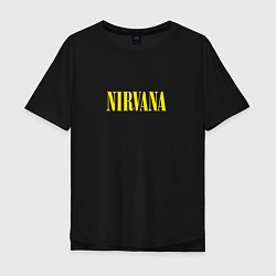 Футболка оверсайз мужская Nirvana Нирвана Логотип, цвет: черный