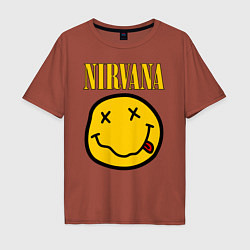 Футболка оверсайз мужская NIRVANA, цвет: кирпичный