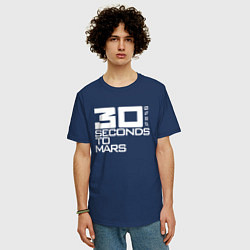 Футболка оверсайз мужская 30 SECONDS TO MARS, цвет: тёмно-синий — фото 2
