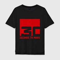 Футболка оверсайз мужская 30 seconds to mars, цвет: черный