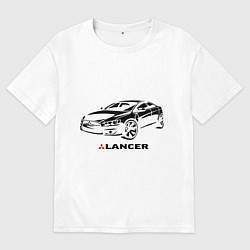 Футболка оверсайз мужская Mitsubishi lancer, цвет: белый
