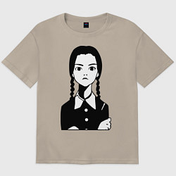 Футболка оверсайз мужская Wednesday Addams, цвет: миндальный