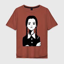 Футболка оверсайз мужская Wednesday Addams, цвет: кирпичный