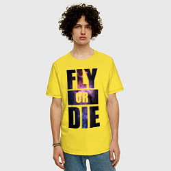 Футболка оверсайз мужская Fly or Die: Space, цвет: желтый — фото 2