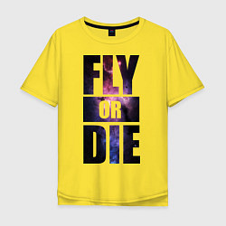 Футболка оверсайз мужская Fly or Die: Space, цвет: желтый