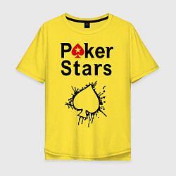 Футболка оверсайз мужская Poker Stars, цвет: желтый