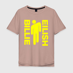 Футболка оверсайз мужская BILLIE EILISH, цвет: пыльно-розовый
