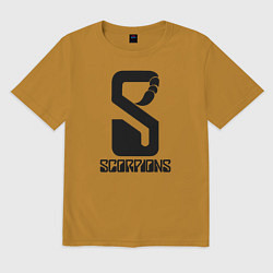 Футболка оверсайз мужская Scorpions logo, цвет: горчичный
