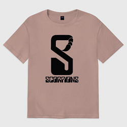 Футболка оверсайз мужская Scorpions logo, цвет: пыльно-розовый