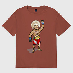 Футболка оверсайз мужская Хабиб Нурмагомедов, цвет: кирпичный