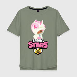 Мужская футболка оверсайз Brawl Stars Leon Unicorn