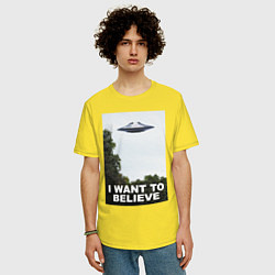 Футболка оверсайз мужская I WANT TO BELIEVE, цвет: желтый — фото 2