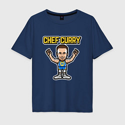Футболка оверсайз мужская Chef Curry, цвет: тёмно-синий