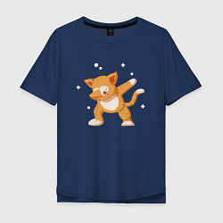 Мужская футболка оверсайз Cat Dabbing