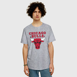 Футболка оверсайз мужская CHICAGO BULLS, цвет: меланж — фото 2