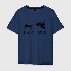 Мужская футболка оверсайз Fast food черный