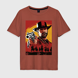 Футболка оверсайз мужская Red dead redemption 2, цвет: кирпичный