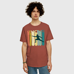 Футболка оверсайз мужская Fencing, цвет: кирпичный — фото 2