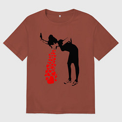 Футболка оверсайз мужская Banksy, цвет: кирпичный
