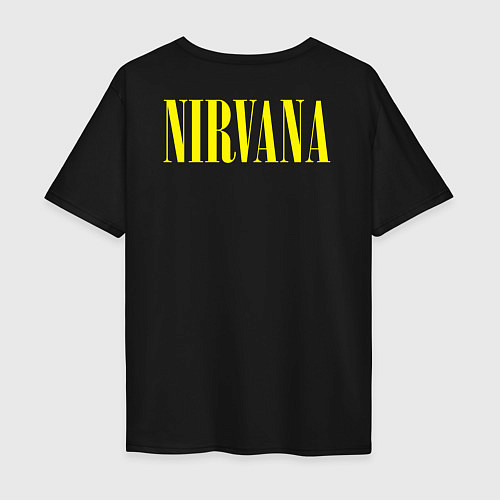 Мужская футболка оверсайз NIRVANA на спине / Черный – фото 2