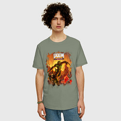 Футболка оверсайз мужская DOOM, цвет: авокадо — фото 2