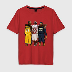 Футболка оверсайз мужская Bryant, Jordan, James, цвет: красный