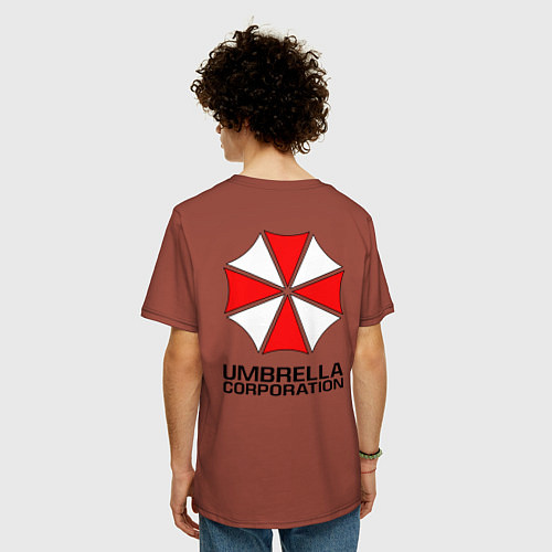 Мужская футболка оверсайз UMBRELLA CORP / Кирпичный – фото 4