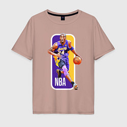 Футболка оверсайз мужская NBA Kobe Bryant, цвет: пыльно-розовый