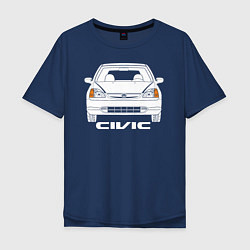 Футболка оверсайз мужская Honda Civic EP 7gen, цвет: тёмно-синий