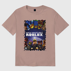 Футболка оверсайз мужская ROBLOX, цвет: пыльно-розовый