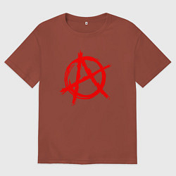 Футболка оверсайз мужская АНАРХИЯ, цвет: кирпичный