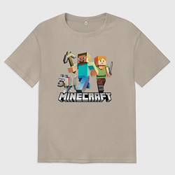 Футболка оверсайз мужская MINECRAFT, цвет: миндальный