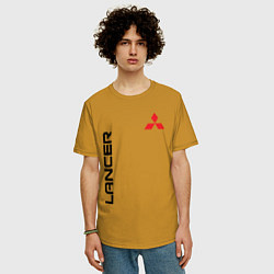 Футболка оверсайз мужская MITSUBISHI LANCER, цвет: горчичный — фото 2