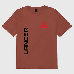 Футболка оверсайз мужская MITSUBISHI LANCER, цвет: кирпичный