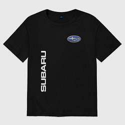 Футболка оверсайз мужская SUBARU, цвет: черный