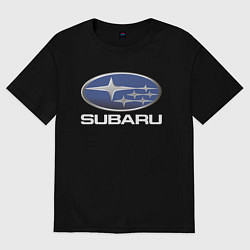 Футболка оверсайз мужская SUBARU, цвет: черный