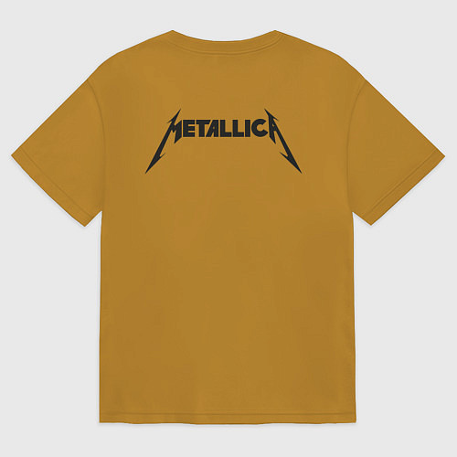 Мужская футболка оверсайз Metallicaспина / Горчичный – фото 2