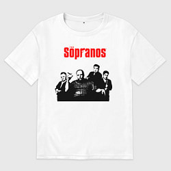 Футболка оверсайз мужская Сопрано постер, цвет: белый