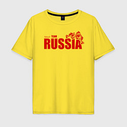 Футболка оверсайз мужская Russia, цвет: желтый