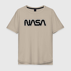 Футболка оверсайз мужская NASA, цвет: миндальный