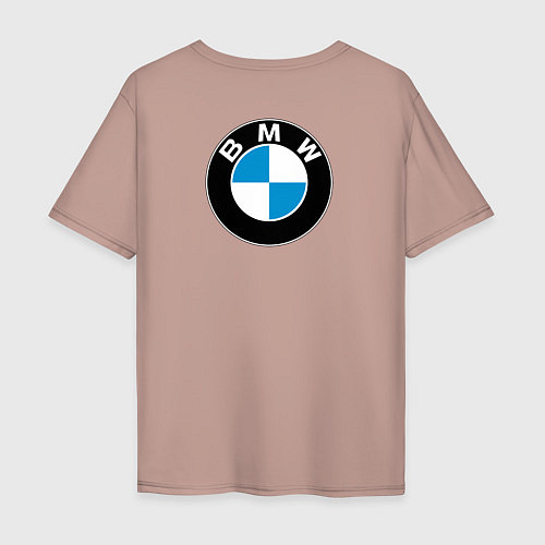 Мужская футболка оверсайз BMW / Пыльно-розовый – фото 2