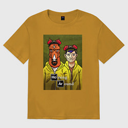Футболка оверсайз мужская BoJack Horseman, цвет: горчичный