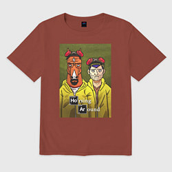 Футболка оверсайз мужская BoJack Horseman, цвет: кирпичный