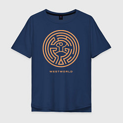 Футболка оверсайз мужская Westworld labyrinth, цвет: тёмно-синий